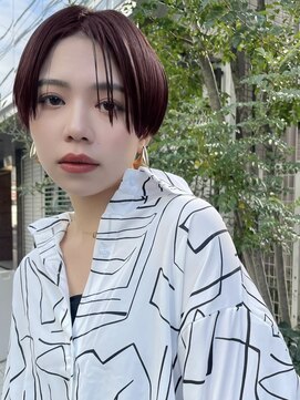 トルネード(TORNADO) 小顔ハンサムショート ワインレッド 刈り上げ ショートボブA0313