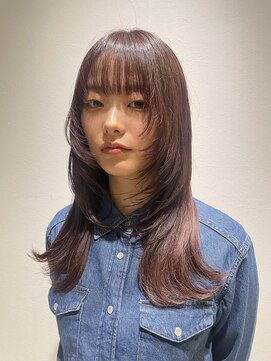 サラビューティーサイト 九大学研都市店(SARA Beauty Sight) レイヤーカット/顔まわりレイヤー/チェリーレッド/ボルドー