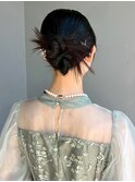 結婚式アレンジ お団子 カチモリ タイトアレンジ お呼ばれ