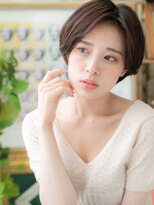 カバーヘア ブリス 上尾西口店(COVER HAIR bliss)&nbsp;かきあげバングヘルシースタイル丸みショートA0上尾30代40代