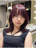 【ブリーチなしダブルカラー】で高発色チェリーレッド♪