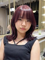 アマンドール(Aman D'or)&nbsp;【ブリーチなしダブルカラー】で高発色チェリーレッド♪