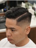サイドパートスキンフェードカットシェービング吉祥寺理容室