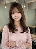 イメチェン大人ピンクベージュショート仙台レイヤーカット韓国