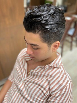 オムヘアー (HOMME HAIR) 【HOMME HAIR 稲田】 サイドパート パーマ スタイル