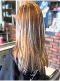 20代30代40代韓国ヘアハイライト透け感カラーくびれミディ