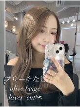 マーシュ 梅田(marshu) 吉岡Style/アディクシーカラー/オリーブベージュ/ブリーチなし