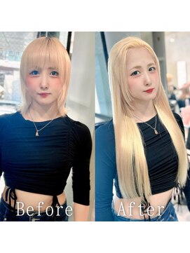 あるじゃんすー 渋谷店 ホワイトブロンド#シールエクステ#ホワイトグレージュ#韓国#渋谷