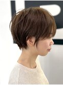 静岡ショートカット白髪染め切りっぱなしボブ大人ショートボブ