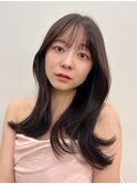 フェイスレイヤー大人かわいいミディアムシースルーヘア20代30代