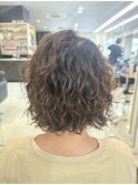 強めパーマスタイル