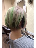 サムブリッジ(SOMEBRIDGE)&nbsp;★グリーンメッシュのデザインカラーボブ★SOMEBRIDGE★