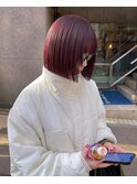 切りっぱなしボブ×ボルドー