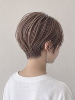 ウル(ulu) ショートレイヤー 白髪ボカシハイライト ピンクベージュ