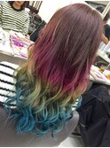 【原色マニパニヘア】毛先グラデーション★