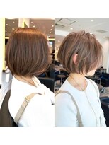 バンプ ギンザ(BUMP GINZA)&nbsp;30代、40代/丸みくびれショートボブ×白髪染めベージュ/大宮