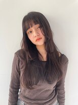 ヘアサロン ガリカ 表参道(hair salon Gallica)&nbsp;【SAKI】アンニュイロングレイヤー/ワイドバング/顔周りレイヤー