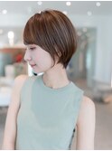 20代30代大人かわいい丸みショートナチュラルカラー小顔