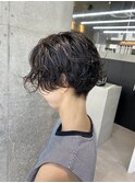 無造作パーマ/刈り上げショート