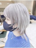 ホワイトアッシュ　 ホワイトカラー　ウルフショート
