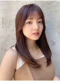 小顔 フェミニンロング メルティーカラー 似合わせカット"