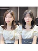 10代20代30代似合わせカットメルティカラーフェミニンミディアム