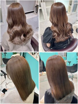 ユー イケブクロ(u Ikebukuro) ブリーチなしのダブルカラー/赤みなし/艶髪/グレージュ