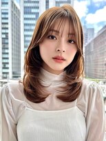 バイオレット 栄店(Violet)&nbsp;ミディアムレイヤーカットミディレイヤー内巻き前髪フルバング