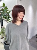 ミディアムウルフレイヤー×ボルドーカラー