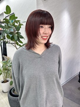トーン(tone) ミディアムウルフレイヤー×ボルドーカラー