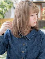 カバーヘアアンドスパ ブリス 浦和(COVER HAIR&SPA bliss)&nbsp;外国人風ブロンドカラー透け感ワンカールh4浦和10代20代30代