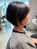ナチュラル ヘアーデザイニング(Natural hair designing)&nbsp;ひし形ショートボブ×艶ブラウンでエレガント小顔ヘア/髪質改善