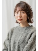 大人かわいい前髪セシルカットココアブラウンフリンジウェーブ