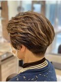ミセス後ろ流しのショートスタイル