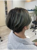 バレイヤージュ/マッシュパーマ/ウルフ/アッシュブラック 新籾