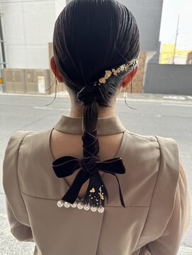 ハイバレーヘアーメゾン(HIGH VALLEY HAIRMAISON) ヘアセット結婚式お呼ばれタイトヘアポニーテール岡山南中央町