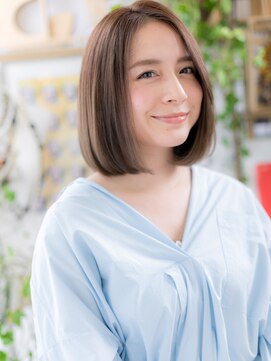 カバーヘア イヴ 戸頭店(COVER HAIR EVE) アシンメトリー黒髪艶カラー小顔前下がりボブc5戸頭20代30代40代