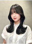 韓国風レイヤーカット顔まわりくびれオルチャン堀江