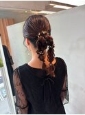 【長まなみ】結婚式お呼ばれに♪褒められルーズ編みおろしヘア