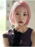 【emu井上信洋】シースルーマッシュバングとペールピンクボブ
