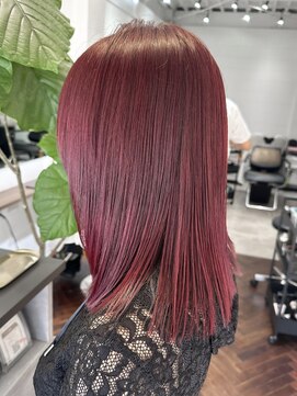 ラレイ ハラジュク(Lalei harajuku) 【白石】ブリーチなし赤髪チェリーレッド暖色原宿艶カラー