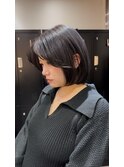 ボブ韓国ボブダークグレーグレージュセンターパート新百合ヶ丘