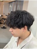 爽やかビジネスツーブロック無造作ナチュラルシャドウパーマ