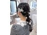 【時間外/要電話予約】ラメ金箔お花付飾りがなくても可愛い結婚式ヘアセット