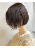 武蔵小杉くびれショートボブミルクティーベージュ顔まわり30代