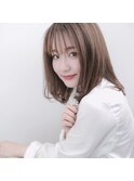 シースルーバングに毛先ワンカールで柔らかさを出して韓国風ヘア
