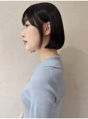 ミニボブ×前上がりボブ×グレージュ×暗髪ボブ×10代20代30代