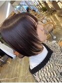 切りっぱなしボブ×顔周りレイヤーカット