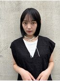 ◎切りっぱなしボブ縮毛矯正ショートボブストレートパーマ