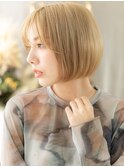外国人風ハイトーンカラー丸みショートボブh3浦和20代30代40代